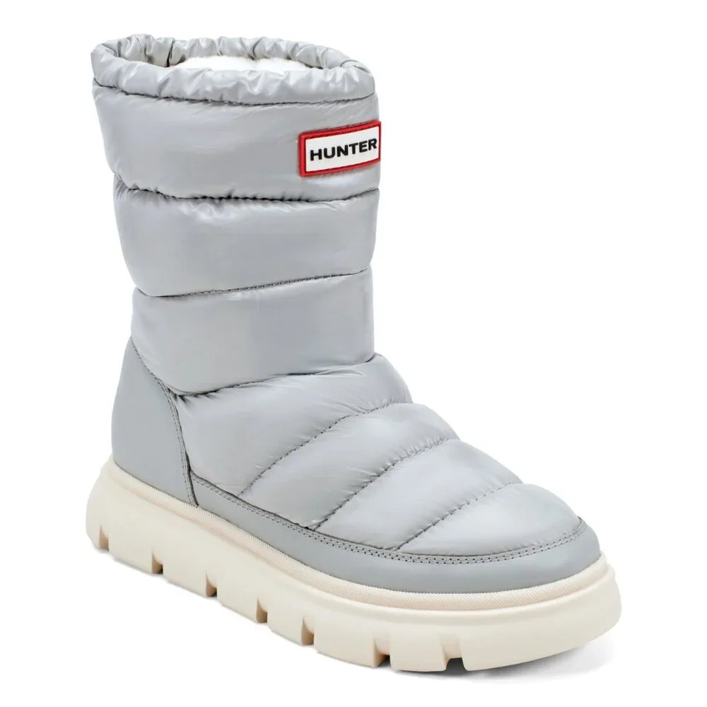 NEW size 8 Light Gray Hunter Womens Maribel lug sole Snow Booties Insulated - Picture 3 of 5